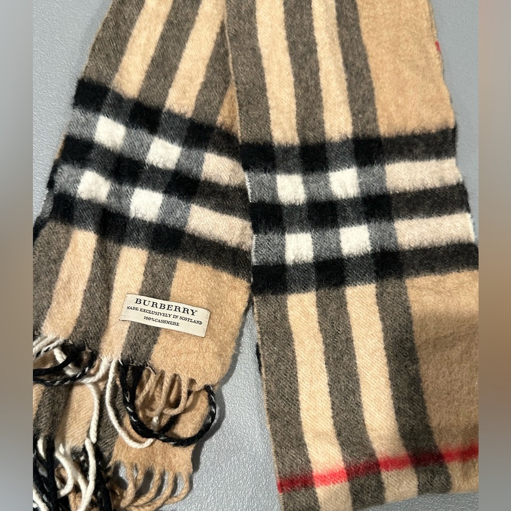 Burberry Tan Plaid Scarf